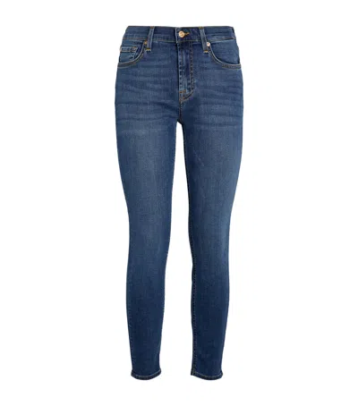 7 For All Mankind Bair High-rise Ankle Skinny Jeans In Blue