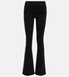 7 For All Mankind B(air) Mid-rise Bootcut Jeans In Rinse Black