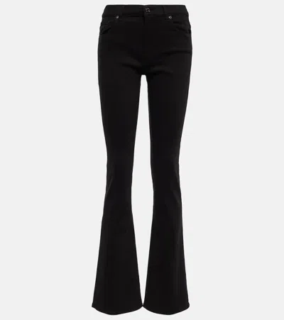 7 For All Mankind B(air) Mid-rise Bootcut Jeans In Rinse Black