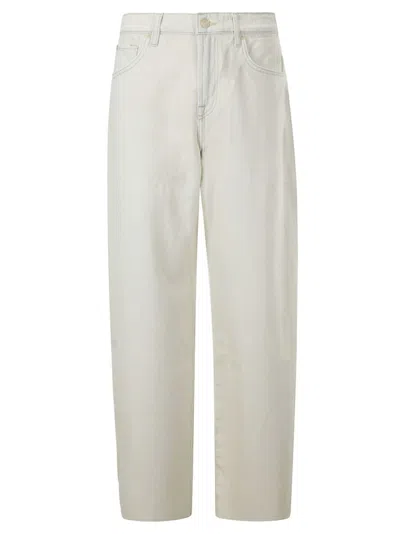 7 For All Mankind Twisted Bonnie Barrel-leg Jeans In White
