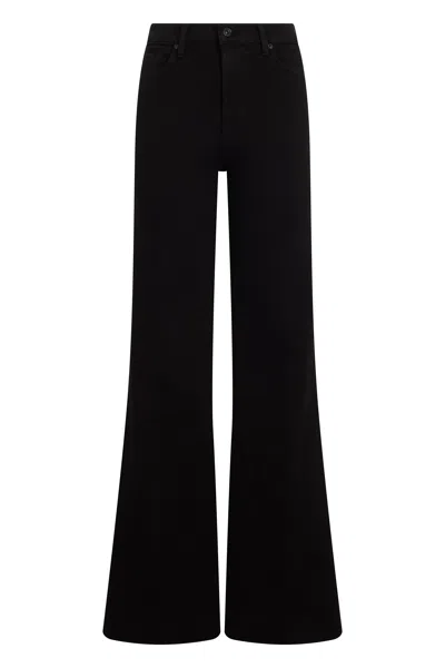 7 For All Mankind Bell-bottom Jeans In Elastic Denim In Black