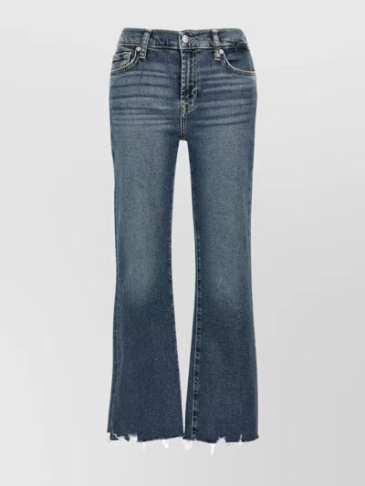 7 For All Mankind Belt Loop Faded Five-pocket Frayed Hem In Blue