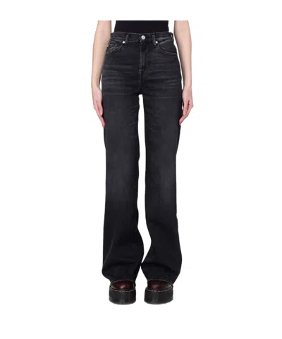 7 For All Mankind Belt Loop Jeans In Black