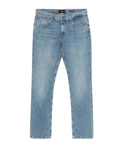 7 For All Mankind Mid-rise Slim-fit Jeans In Blue