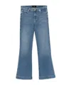 7 For All Mankind Womens Oceanstone Modern Dojo Tailorless Stretch-denim Jeans In Blue