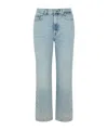 7 For All Mankind High-rise Straight Jeans In Gray