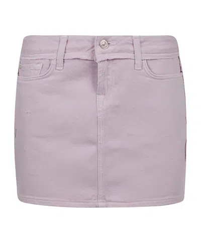 7 For All Mankind Belt Loop Midi Skirt In Purple