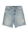 7 For All Mankind Lola Mid-rise Denim Shorts Clothing In Gray