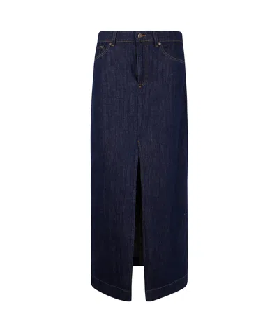7 For All Mankind Belt-loop Skirt In Black