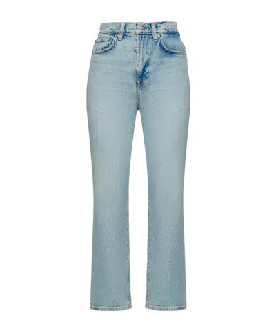 7 For All Mankind Belt Ring Denim Long In Light Blue