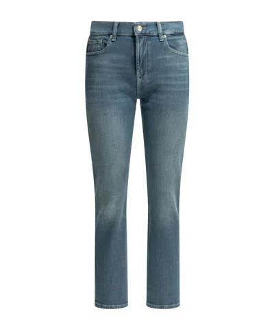 7 For All Mankind Lightblue Cotton Modal Elastomultiester Elastane Jeans In Blue