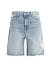 7 For All Mankind Lola Mid-rise Denim Shorts Clothing In Blue