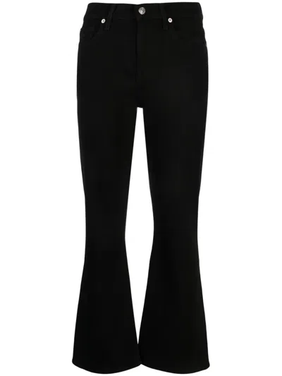 7 For All Mankind Betty Boot Logo-patch Flared Jeans In Black