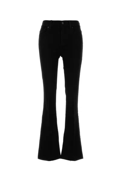 7 For All Mankind Black Bootcut Tailorless Jeans In Multicolor