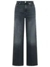 7 For All Mankind Black Cotton Blend Jeans In Black