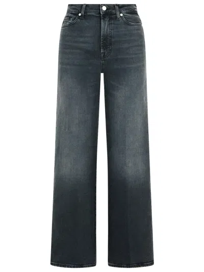 7 For All Mankind Black Cotton Blend Jeans