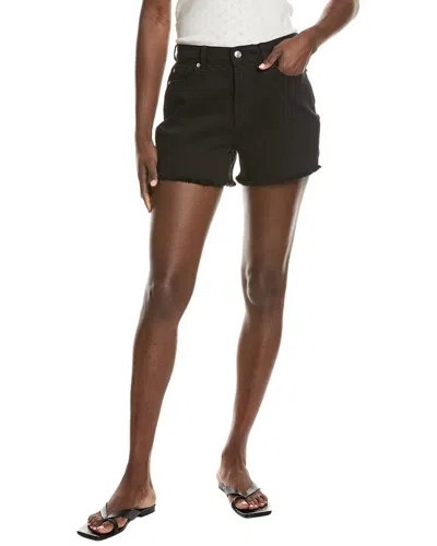 7 For All Mankind Black Fray High-waist Short In Animal Print