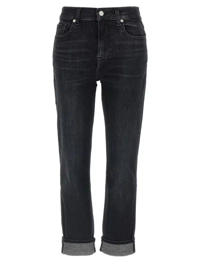 7 FOR ALL MANKIND BLACK RELAXED SKINNY JEANS