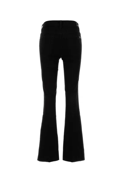 7 For All Mankind Black Stretch Denim Bootcut Tailorless Jeans
