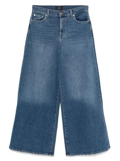 7 For All Mankind Bleached-effect Jeans In Blue