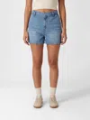 7 For All Mankind Trouser Shorts Iris In Blue