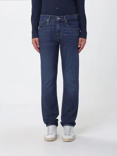 7 For All Mankind Straight Jeans In Denim In Blue