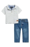7 For All Mankind Polo & Jeans Set In Blue