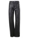 7 For All Mankind Blue Black Wax Effect Trousers