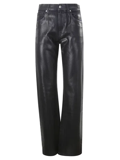 7 FOR ALL MANKIND 7 FOR ALL MANKIND BLUE BLACK WAX EFFECT TROUSERS