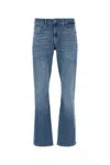 7 For All Mankind Blue Bootcut Solid Jeans In Blue