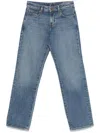 7 For All Mankind Light Wash Straight-leg Jeans With Classic Five-pocket Design
