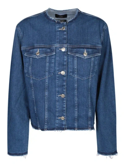7 For All Mankind Blue Cotton Jacket