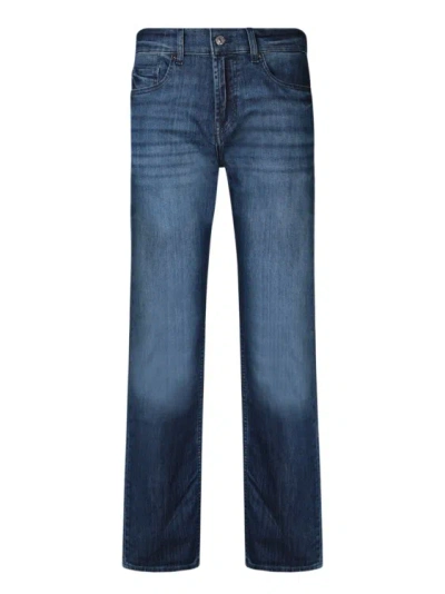 7 For All Mankind Blue Cotton Jeans In Black