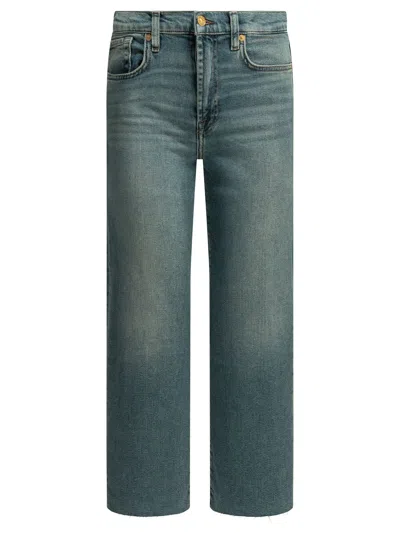 7 For All Mankind Blue Cotton Modal Elastomultiester Elastane Jeans