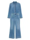 7 For All Mankind Hilo Denim Jumpsuit In Blue