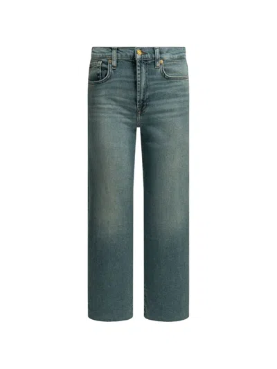 7 For All Mankind Blue Cotton Modal Elastomultiester Elastane Jeans