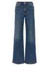 7 For All Mankind Womens Soho Dark Modern Dojo Flared-leg High-rise Denim-blend Jeans In Blue