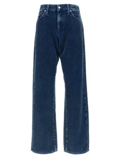 7 For All Mankind Corduroy Cotton Trousers In Blue
