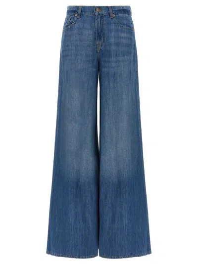 7 FOR ALL MANKIND BLUE WILLOW WIDE JEANS