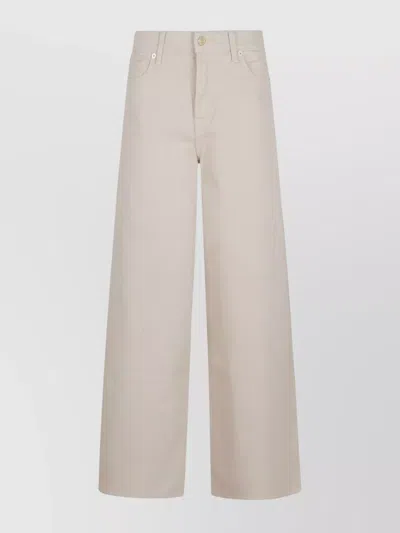 7 For All Mankind Bold Cuffs Wide Leg Trousers In Neutral