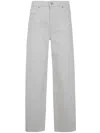 7 For All Mankind Ventilated Linen Wide-leg Jeans With Five Pockets In White