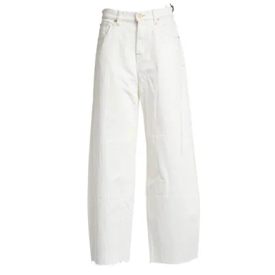 7 FOR ALL MANKIND BONNIE CURVILINEAR MILKWAY WHIT RAW CUT JEANS