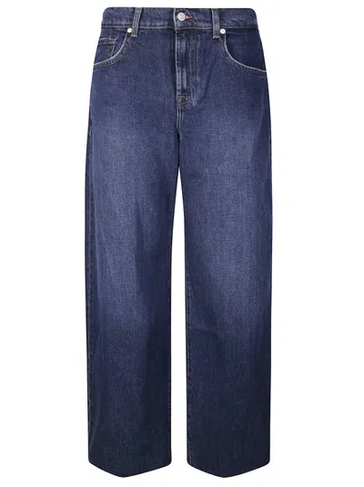 7 For All Mankind Bonnie Curvilinear Radar Jeans With Raw Cut In Blue