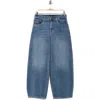 7 For All Mankind Bonnie Curvilinear Raw Hem Barrel Leg Jeans In Blue