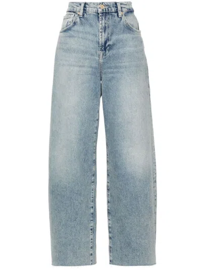 7 For All Mankind Bonnie Curvilinear Serenade With Raw Cut Clothing In Blue