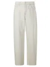 7 For All Mankind Twisted Bonnie Barrel-leg Jeans In Ecru