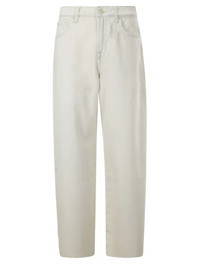 7 For All Mankind Mid-rise Straight-leg Jeans In White