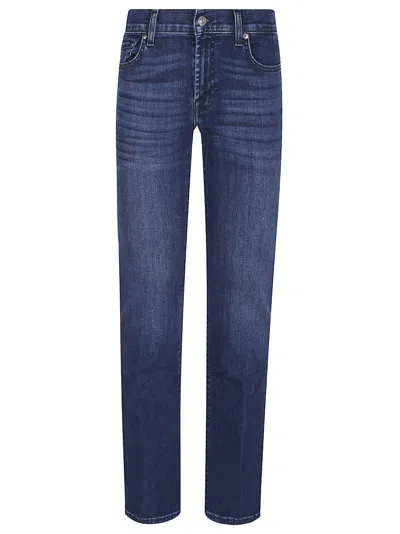 7 For All Mankind Flared Heritage Denim Trousers With Belt Loops In Blue