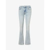 7 FOR ALL MANKIND 7 FOR ALL MANKIND WOMEN'S LIGHT BLUE BOOTCUT FLARED-LEG LOW-RISE STRETCH-DENIM JEANS