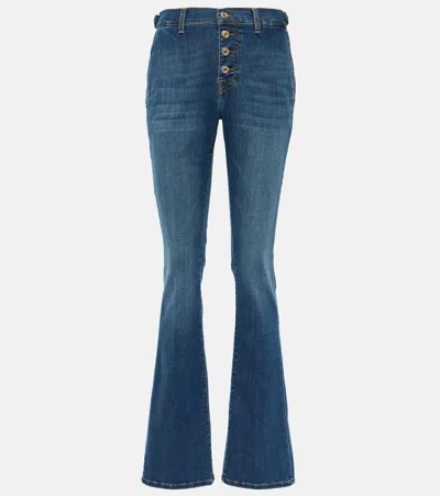 7 For All Mankind Bootcut High-rise Bootcut Jeans In Blue